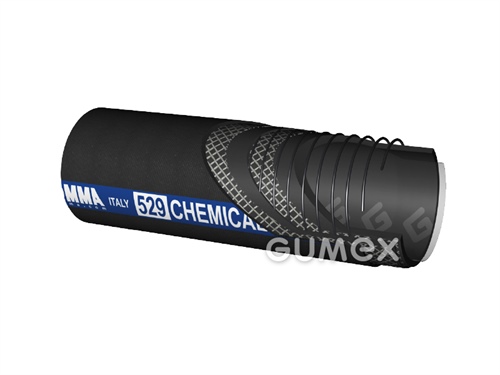 Tlakosací hadice pro chemikálie T529AA, 50/66mm, 16bar/-0,9bar, UHMWPE/EPDM, -30°C/+100°C, černá